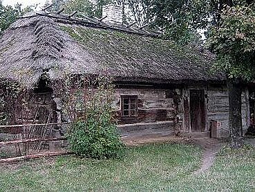 Altes, verfallenes Blockhaus - Quelle für historische Holzbohlen