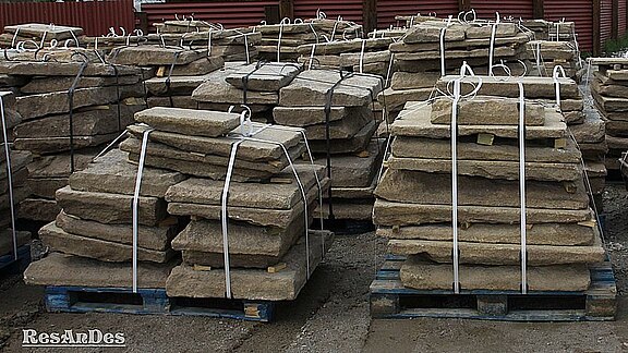 Alte Granitplatten - Versandfertig Palettiert